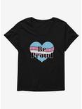 Pride Be Proud Heart Transgender Colors Womens T-Shirt Plus Size, BLACK, hi-res