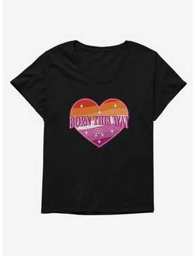 Pride Born This Way Lesbian Heart Womens T-Shirt Plus Size, , hi-res