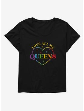 Pride Love All My Queens Heart Womens T-Shirt Plus Size, , hi-res