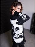 Misfits X Social Collision Fiend Skull Knit Cardigan Hot Topic Exclusive, BLACK, hi-res