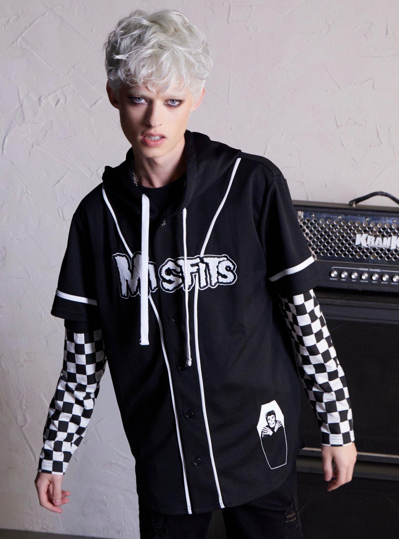 Misfits X Social Collision Logo Hooded Jersey Hot Topic Exclusive, , hi-res