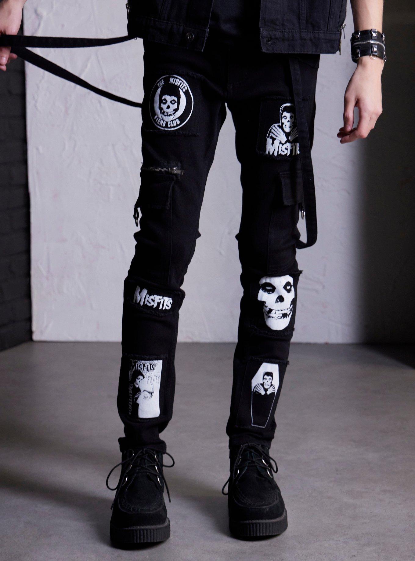 Misfits X Social Collision Fiend Club Patches Stinger Jeans Hot