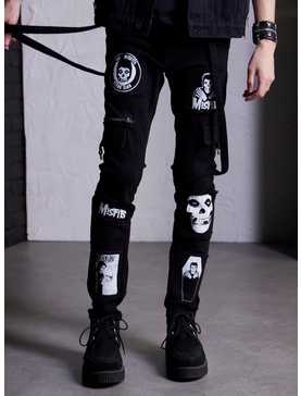 Misfits X Social Collision Fiend Club Patches Stinger Jeans Hot Topic Exclusive, , hi-res