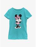 Disney Minnie Mouse Leopard Print Bow Youth Girls T-Shirt, TAHI BLUE, hi-res