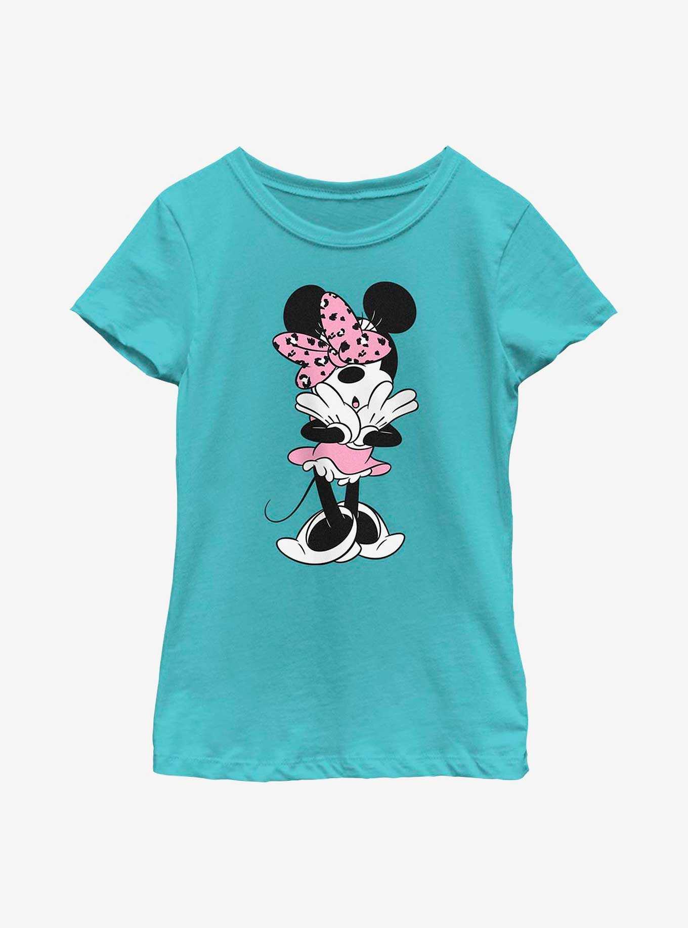 Disney Minnie Mouse Leopard Print Bow Youth Girls T-Shirt, , hi-res