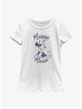 Disney Minnie Mouse Sitting Youth Girls T-Shirt, WHITE, hi-res
