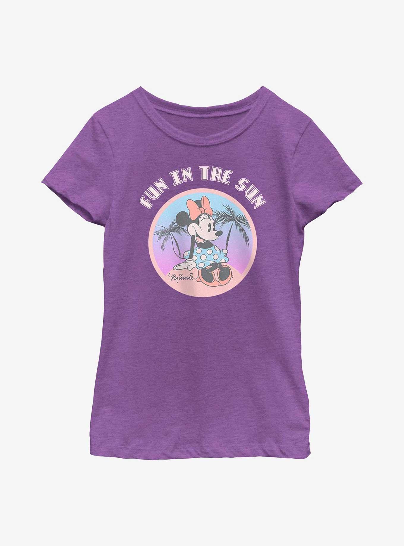 Disney Minnie Mouse Fun In The Sun Youth Girls T-Shirt, PURPLE BERRY, hi-res