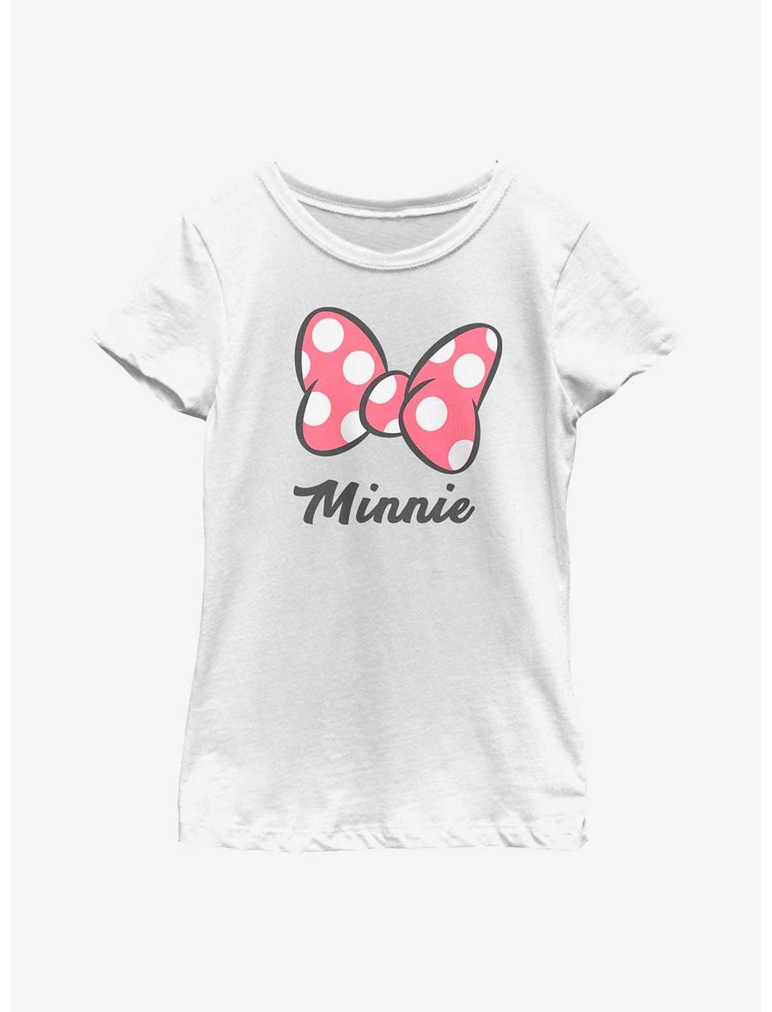 Disney Minnie Mouse Giant Bow Youth Girls T-Shirt, WHITE, hi-res