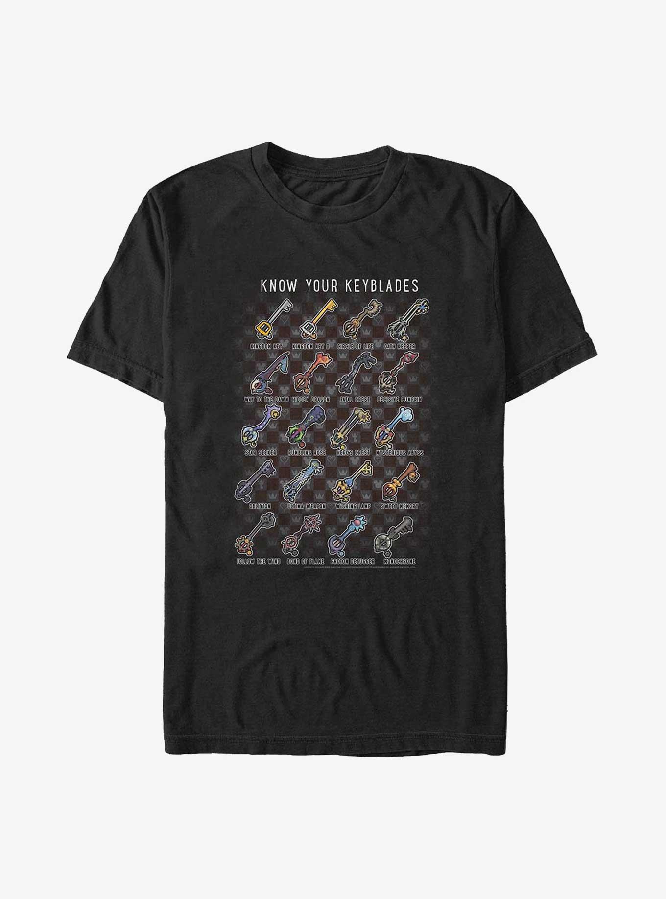 Disney Kingdom Hearts Keyblades Chart Big & Tall T-Shirt, , hi-res