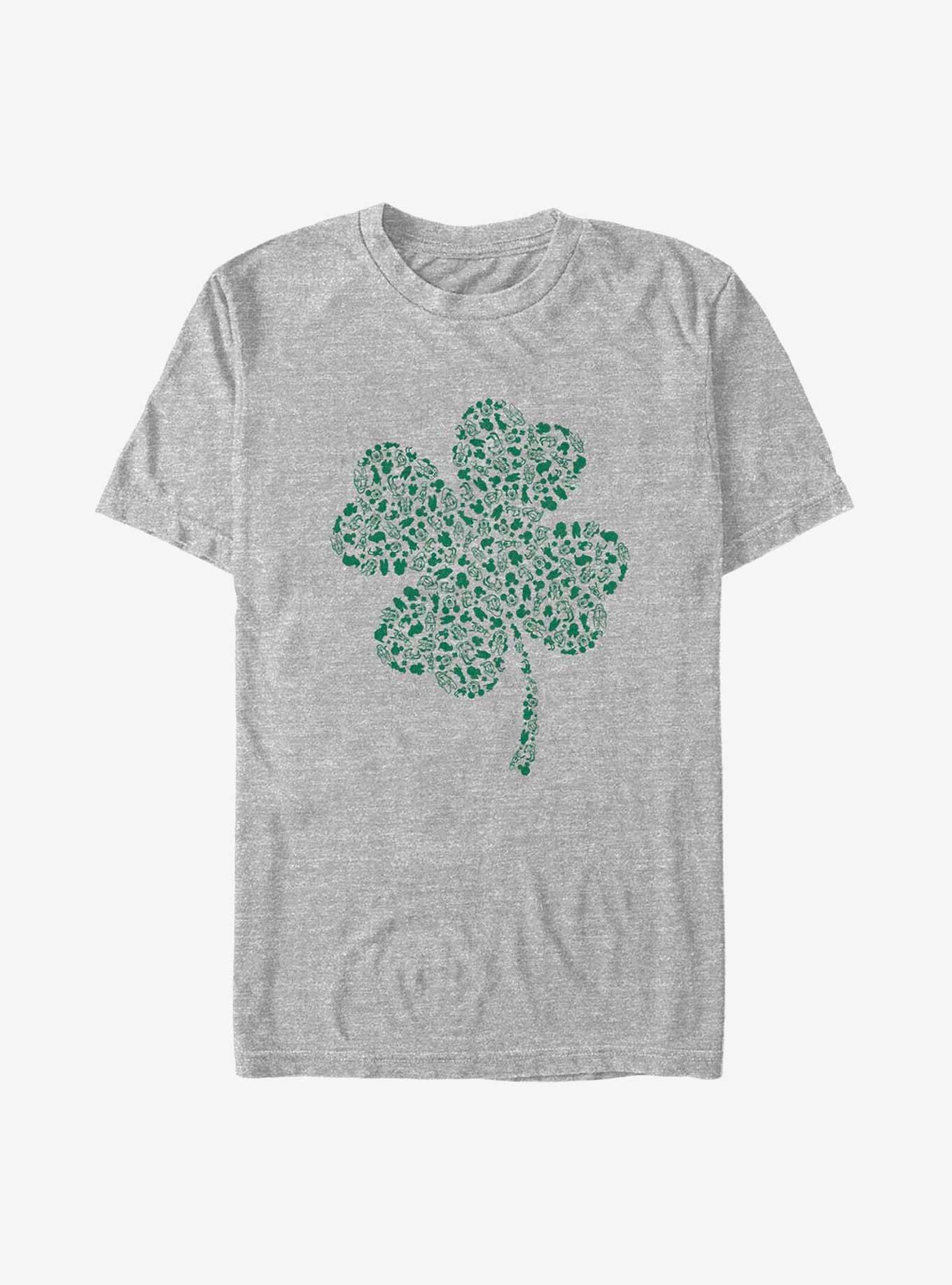 Disney Mickey Mouse Shamrock Fill Big & Tall T-Shirt, ATH HTR, hi-res