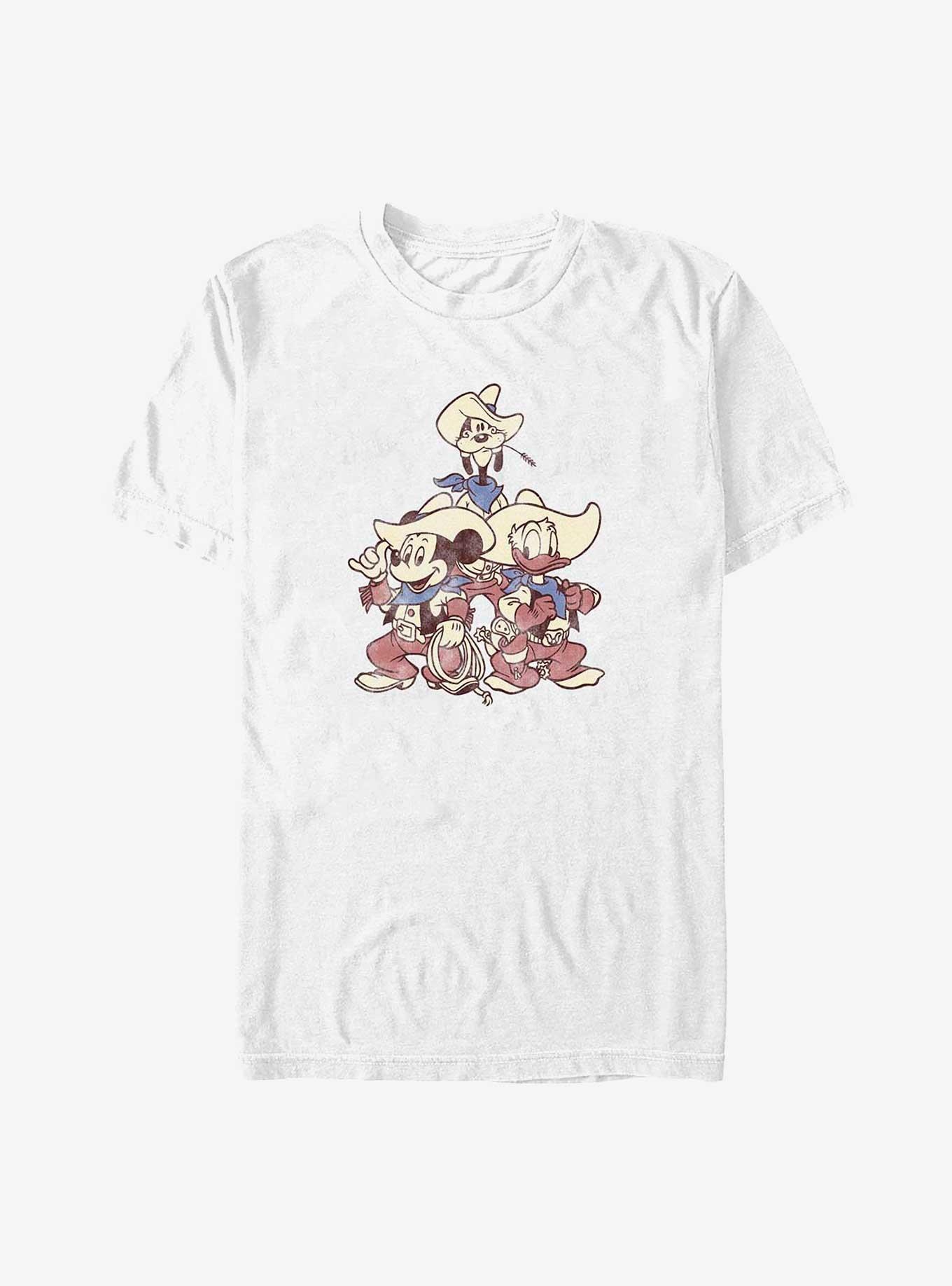 Disney Mickey Mouse, Goofy & Donald Vintage Cowboys Big & Tall T-Shirt, WHITE, hi-res