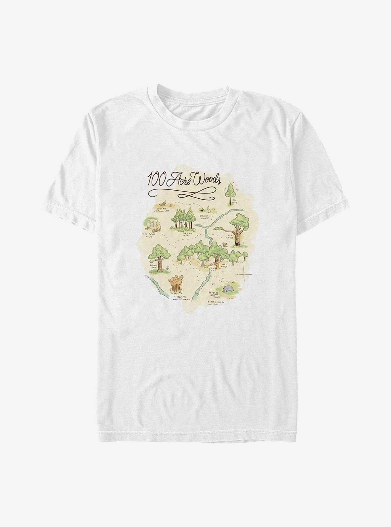 Disney Winnie The Pooh 100 Acre Map Big & Tall T-Shirt, WHITE, hi-res