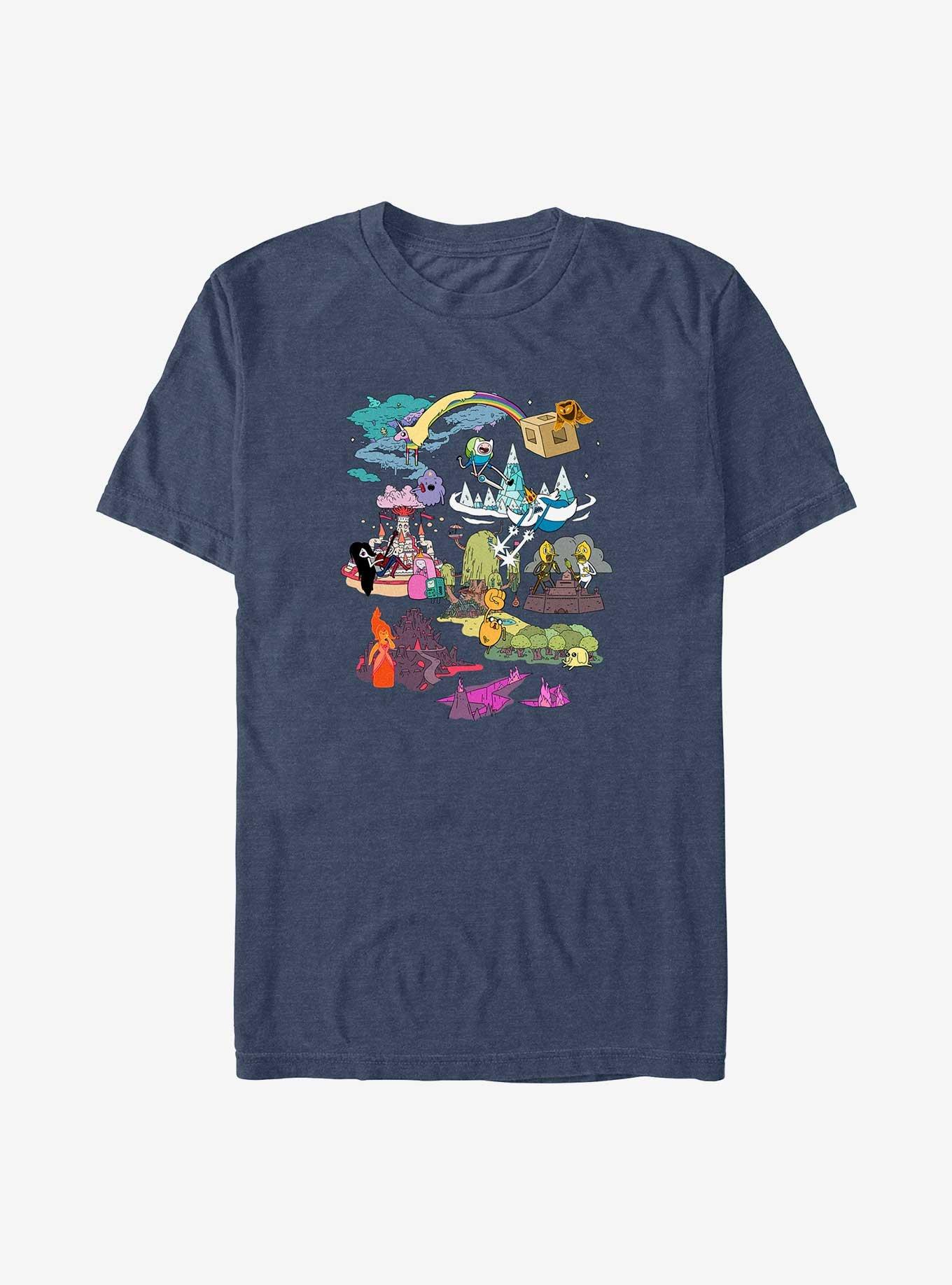 Adventure Time Land Of Ooo Big & Tall T-Shirt, NAVY HTR, hi-res