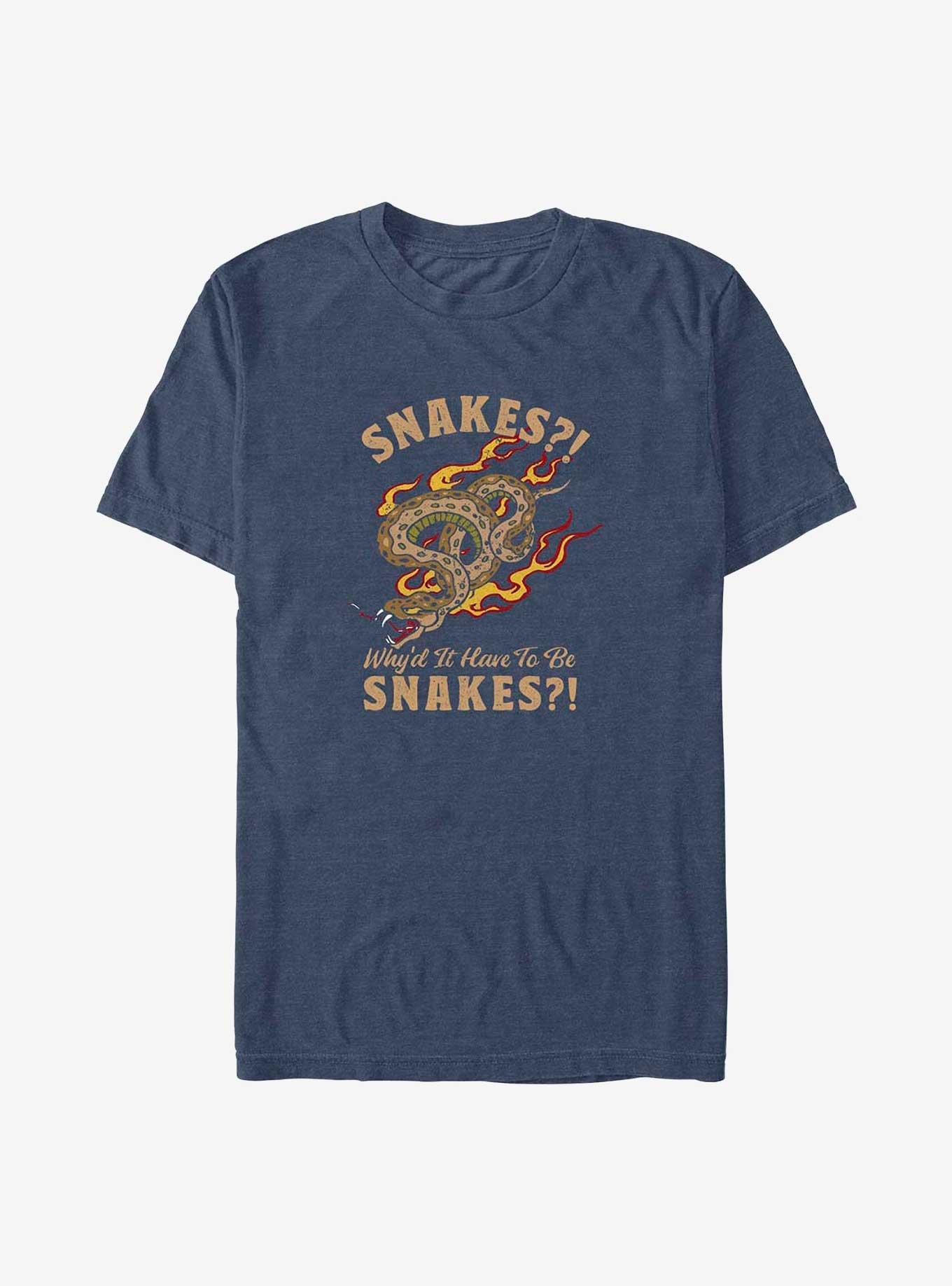 Indiana Jones Why'd It Have To Be Snakes Big & Tall T-Shirt, NAVY HTR, hi-res