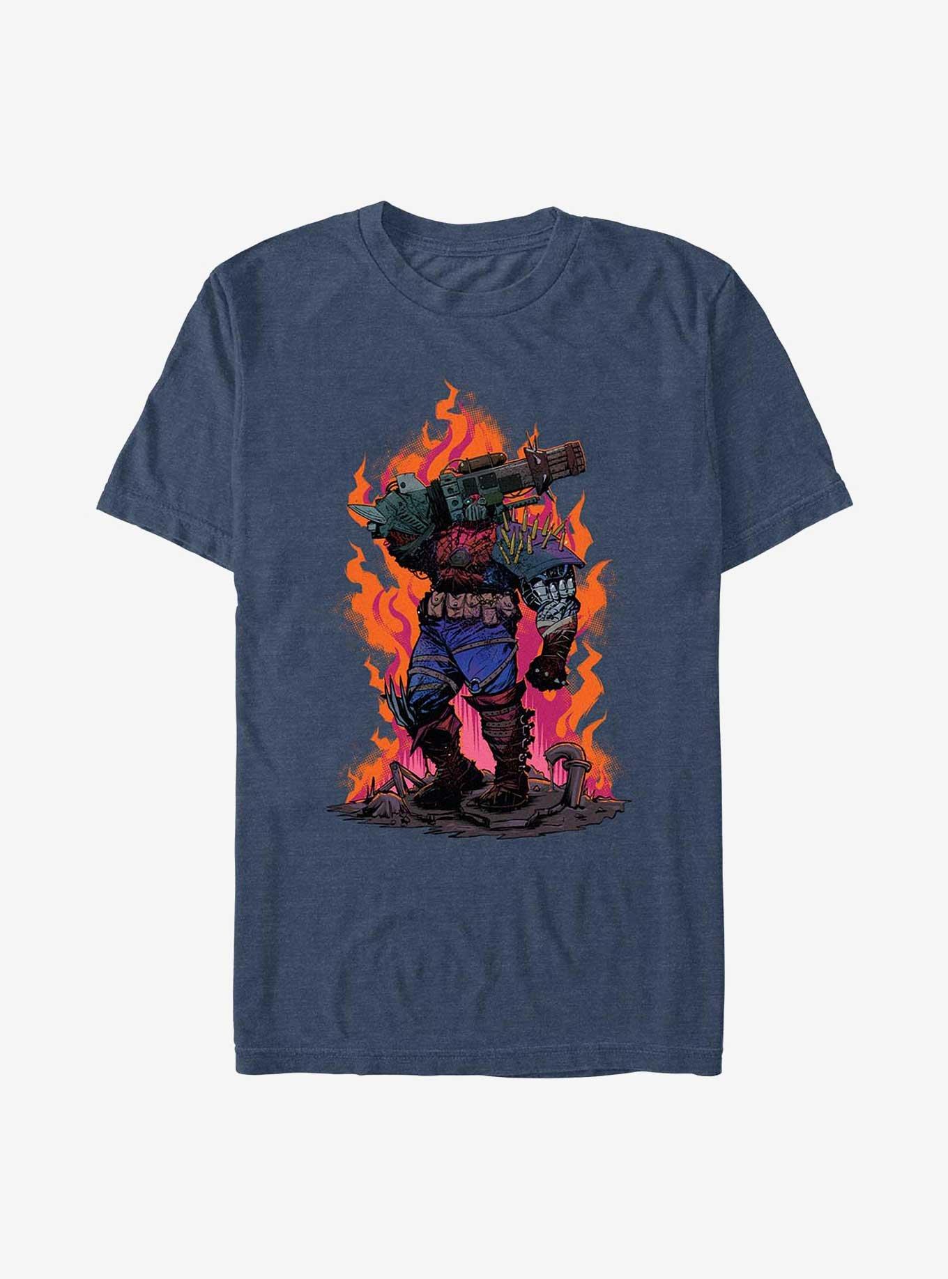 Marvel Spider-Man: Across The Spider-Verse Cyborg Stance Big & Tall T-Shirt, NAVY HTR, hi-res