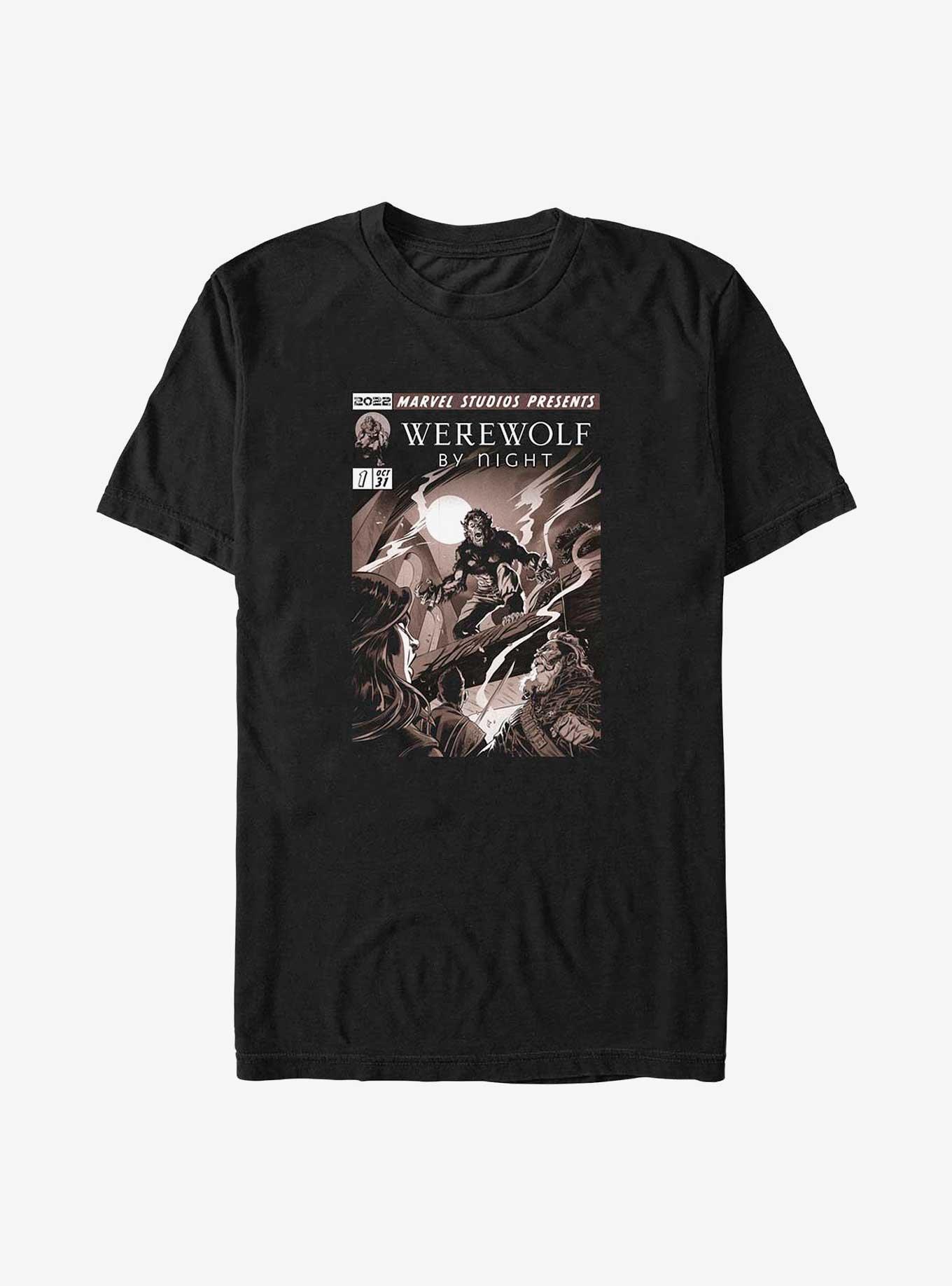 Marvel Studios' Special Presentation: Werewolf By Night Cover Art Big & Tall T-Shirt, BLACK, hi-res