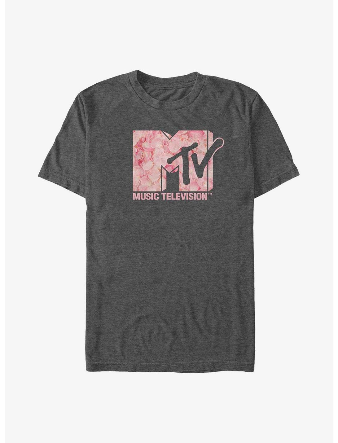 MTV Roses Are Pink Logo Big & Tall T-Shirt, CHAR HTR, hi-res