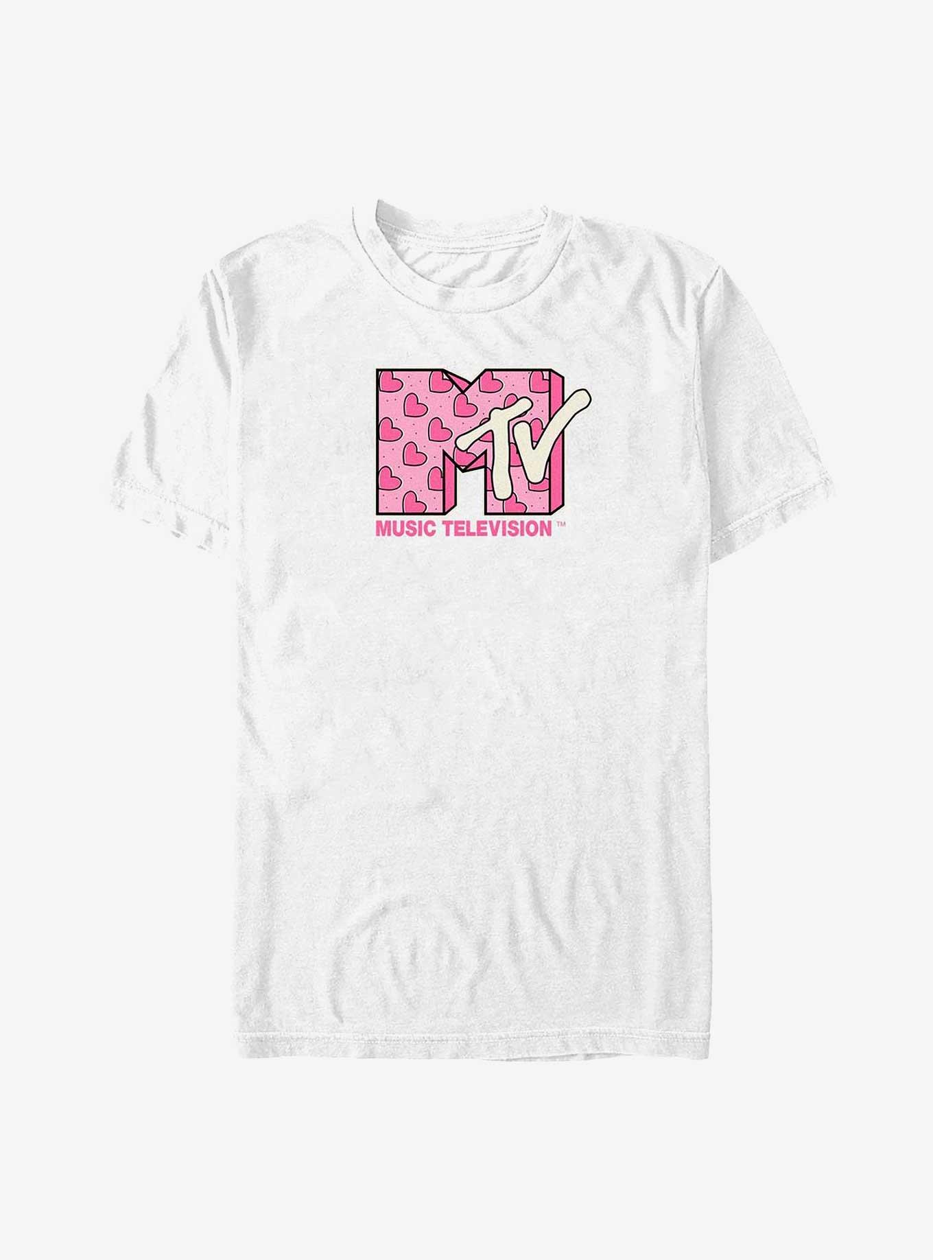 MTV Heart Logo Big & Tall T-Shirt, WHITE, hi-res