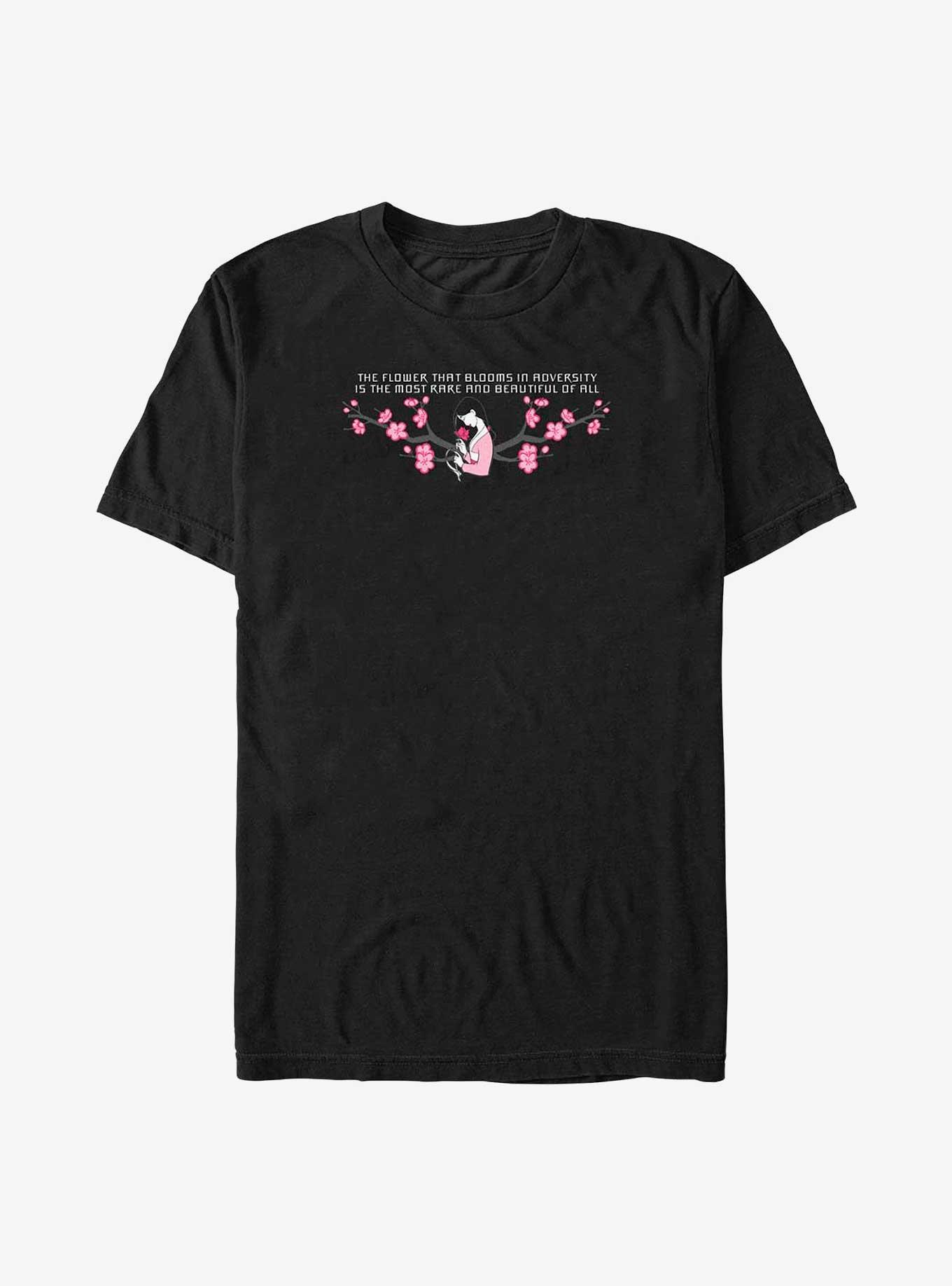 Disney Mulan A Flower That Blooms In Adversity Big & Tall T-Shirt, BLACK, hi-res