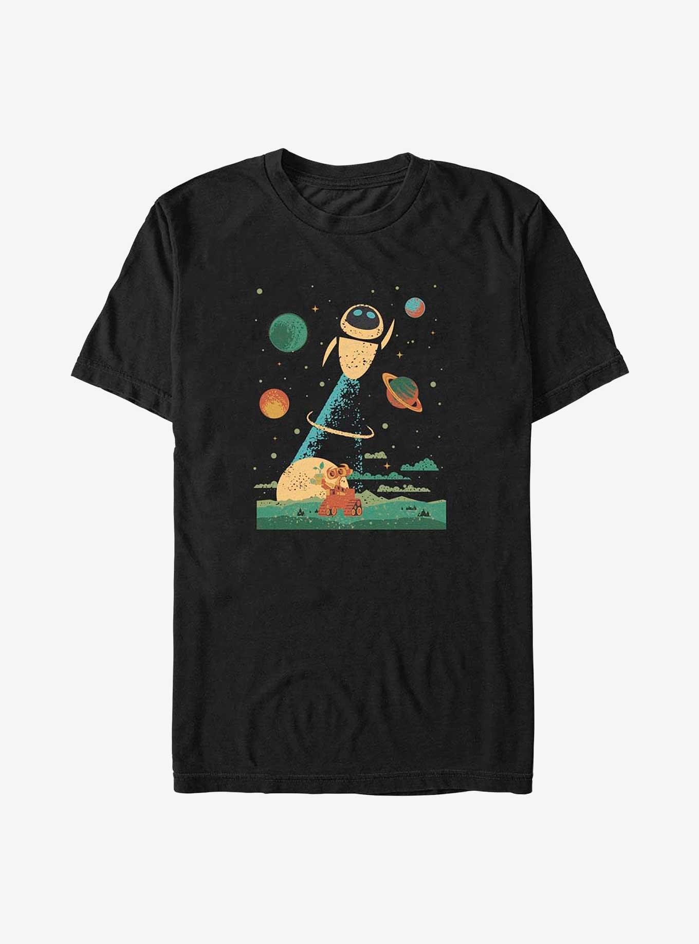 Disney Pixar Wall-E Space Poster Big & Tall T-Shirt, BLACK, hi-res