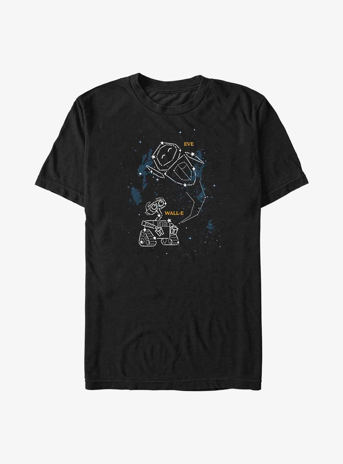 Disney Pixar Wall-E Eve and Wall-E Constellations Big & Tall T-Shirt, BLACK, hi-res