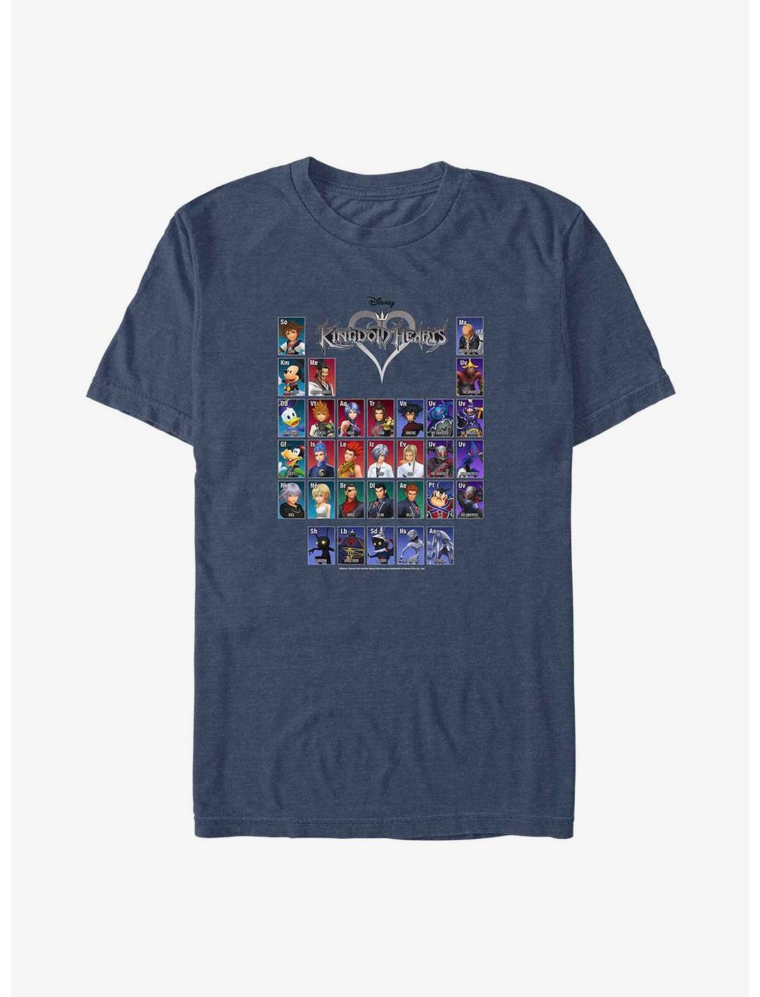 Disney Kingdom Hearts Table of Characters Big & Tall T-Shirt, NAVY HTR, hi-res