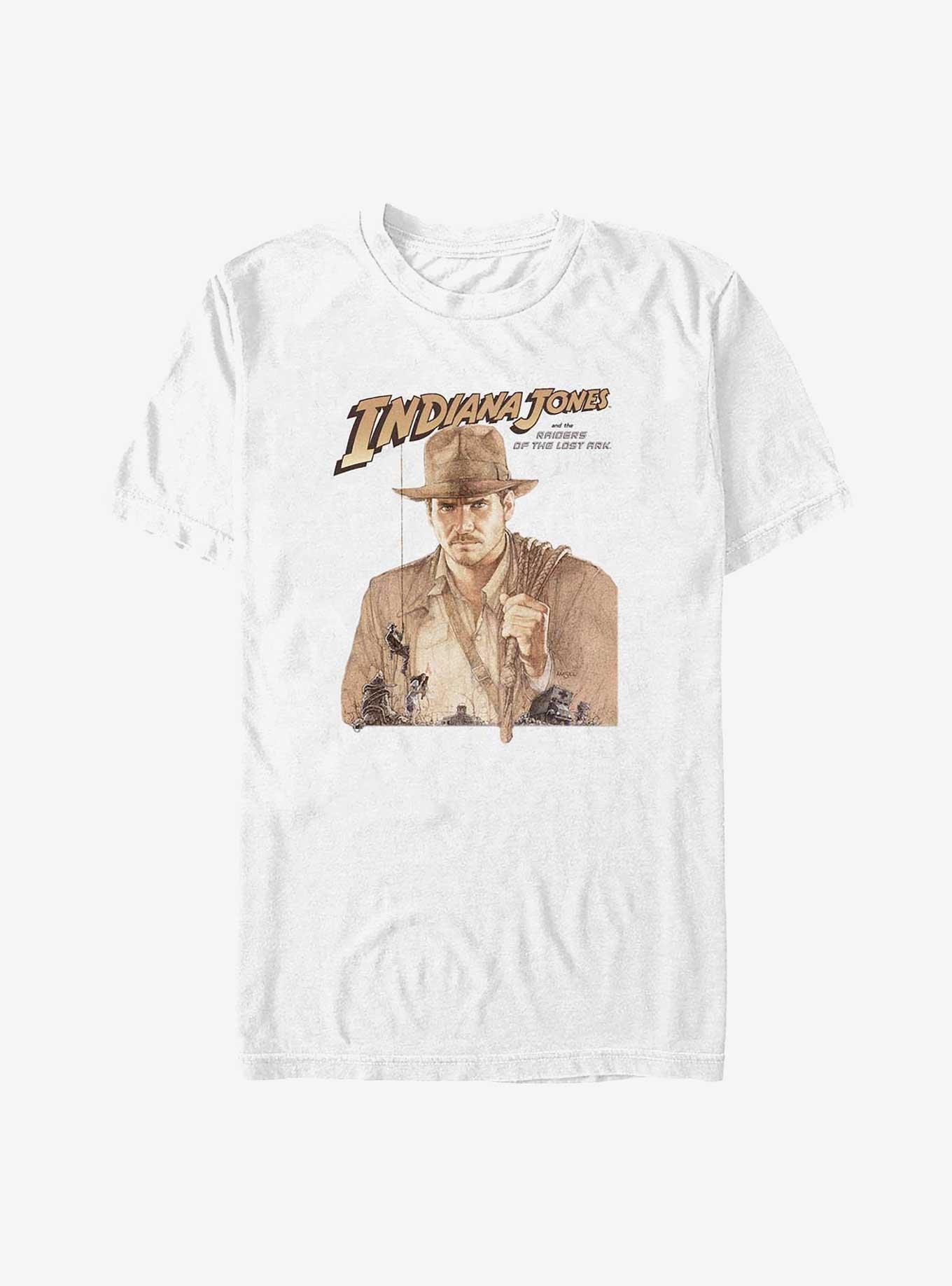 Indiana Jones and the Raiders of the Lost Ark Tonal Poster Big & Tall T- Shirt - WHITE