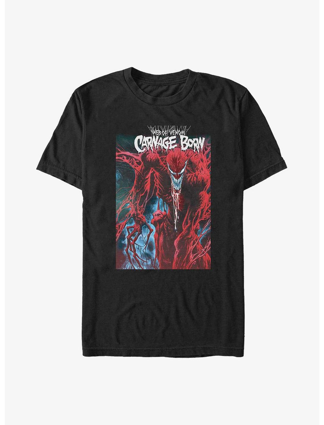 Marvel Carnage Web of Venom Carnage Born Poster Big & Tall T-Shirt, BLACK, hi-res
