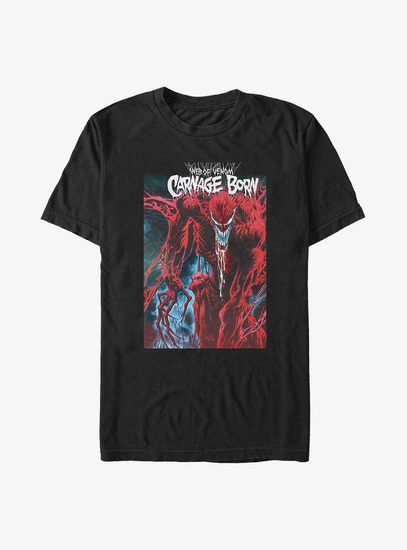 Marvel Carnage Web of Venom Carnage Born Poster Big & Tall T-Shirt, BLACK, hi-res