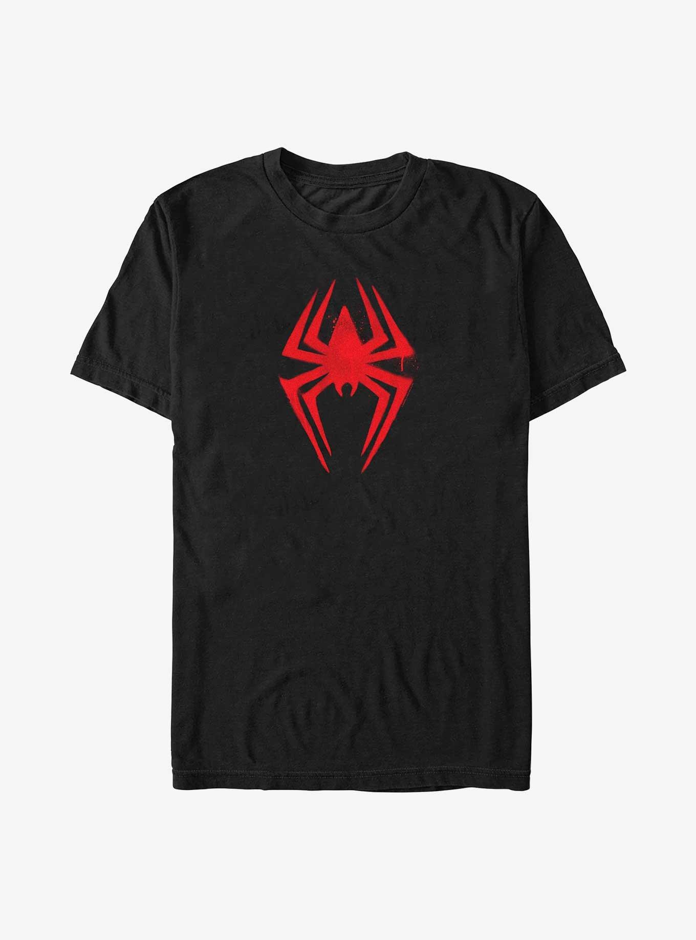 Marvel Spider-Man: Across The Spider-Verse Miles Morales Spray Paint Logo Big & Tall T-Shirt, BLACK, hi-res