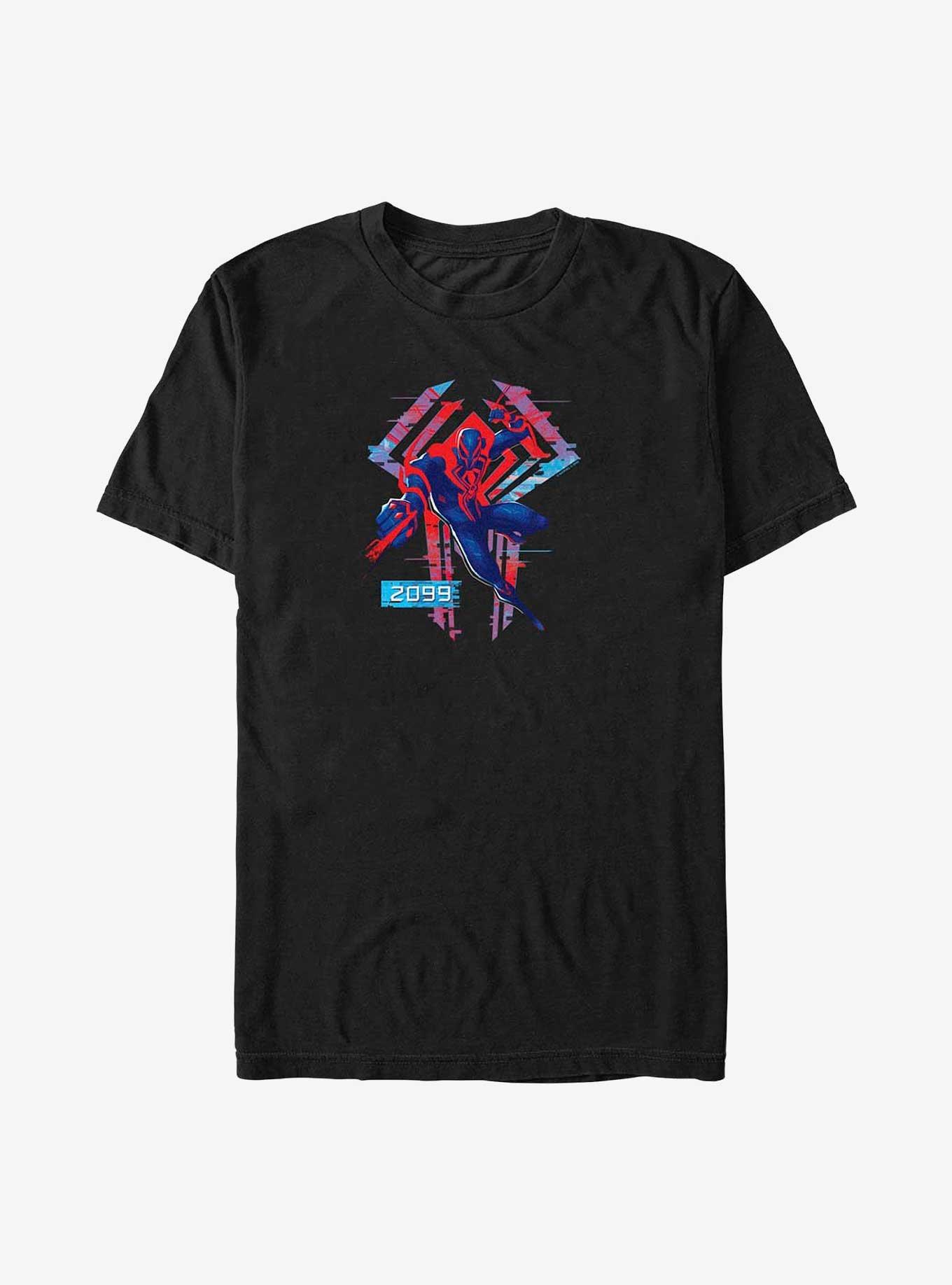 Marvel Spider-Man: Across The Spider-Verse Glitchy Miguel O'Hara 2099 Symbol Big & Tall T-Shirt, , hi-res