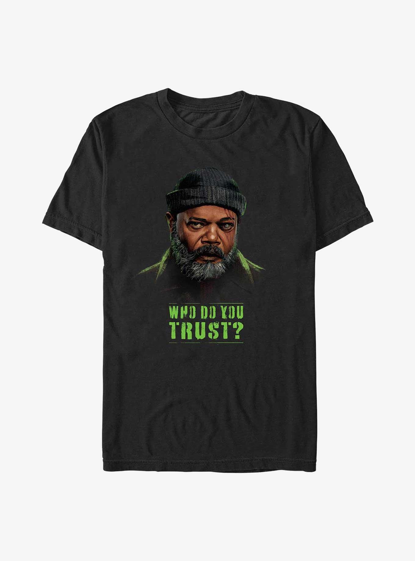 Marvel Secret Invasion Nick Fury Who Do You Trust Poster Big & Tall T-Shirt, , hi-res