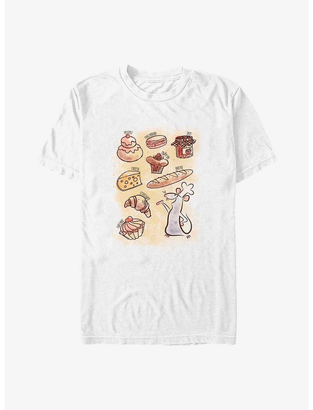 Disney Pixar Ratatouille Watercolor Pastries Big & Tall T-Shirt, WHITE, hi-res