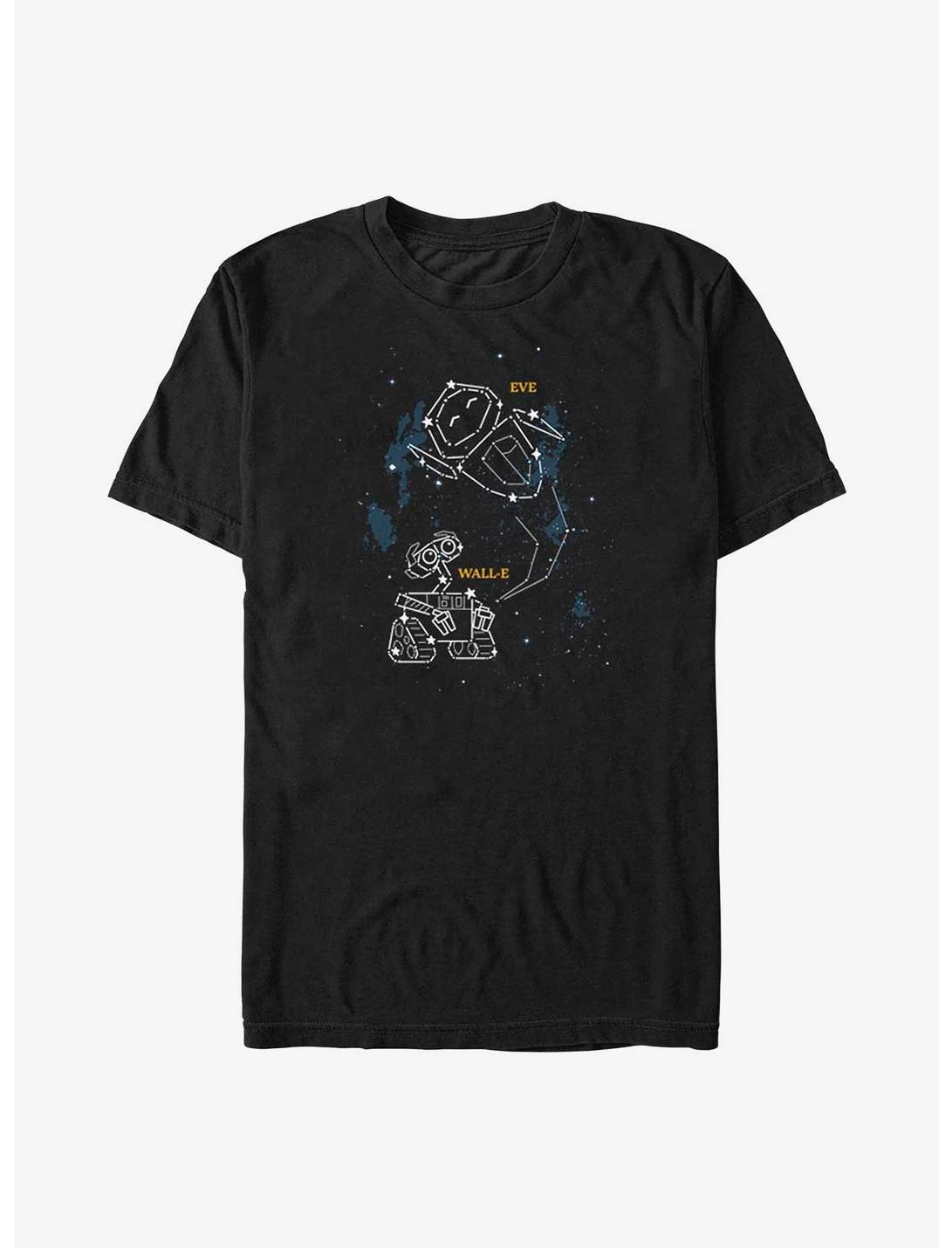 Disney Pixar Wall-E Eve and Wall-E Constellations Big & Tall T-Shirt, BLACK, hi-res
