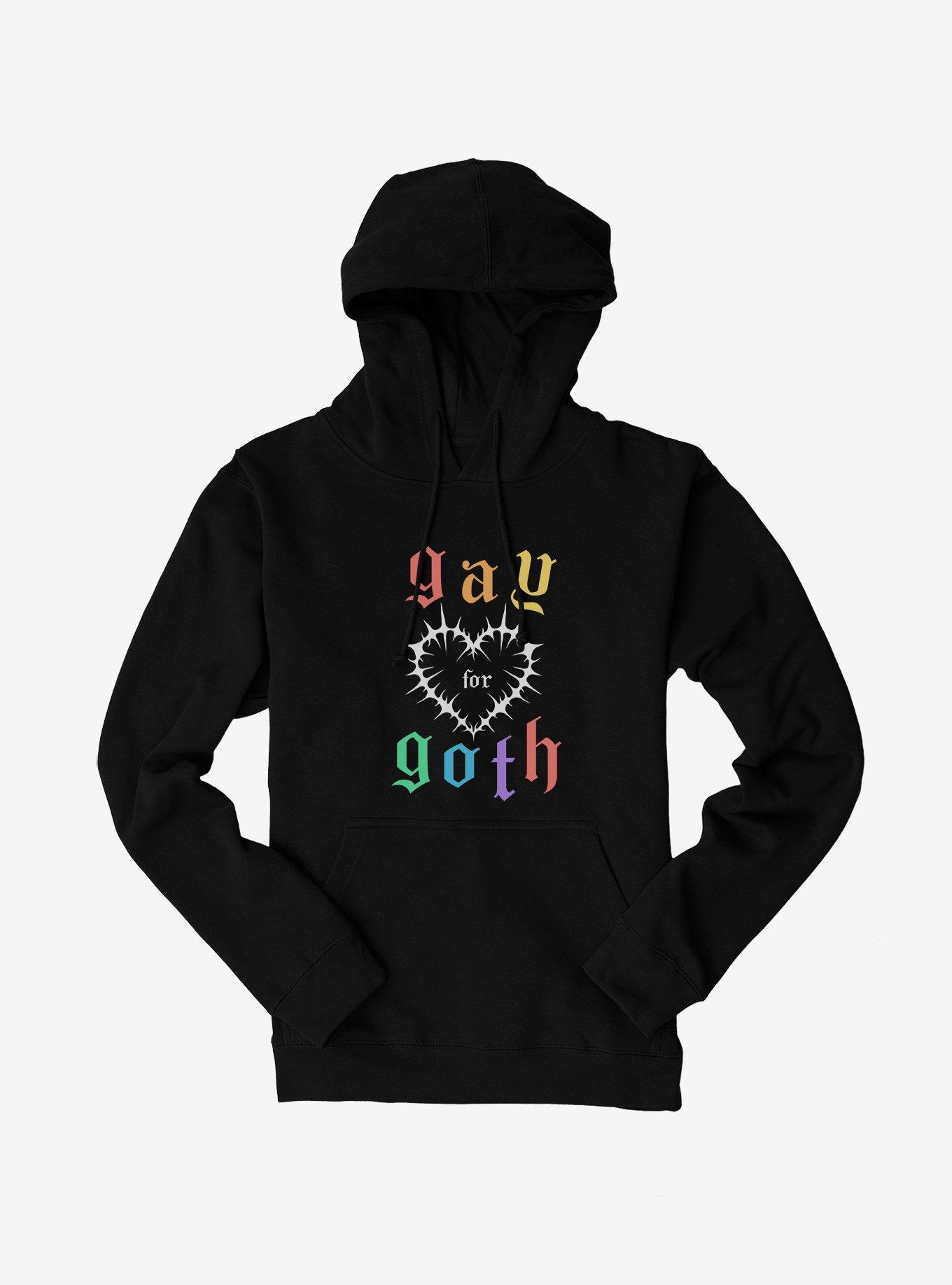 Pride Gay For Goth Hoodie, BLACK, hi-res