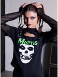 Misfits X Social Collision Green Hell Grommets & Mesh Girls Twofer Top Hot Topic Exclusive, BLACK, hi-res