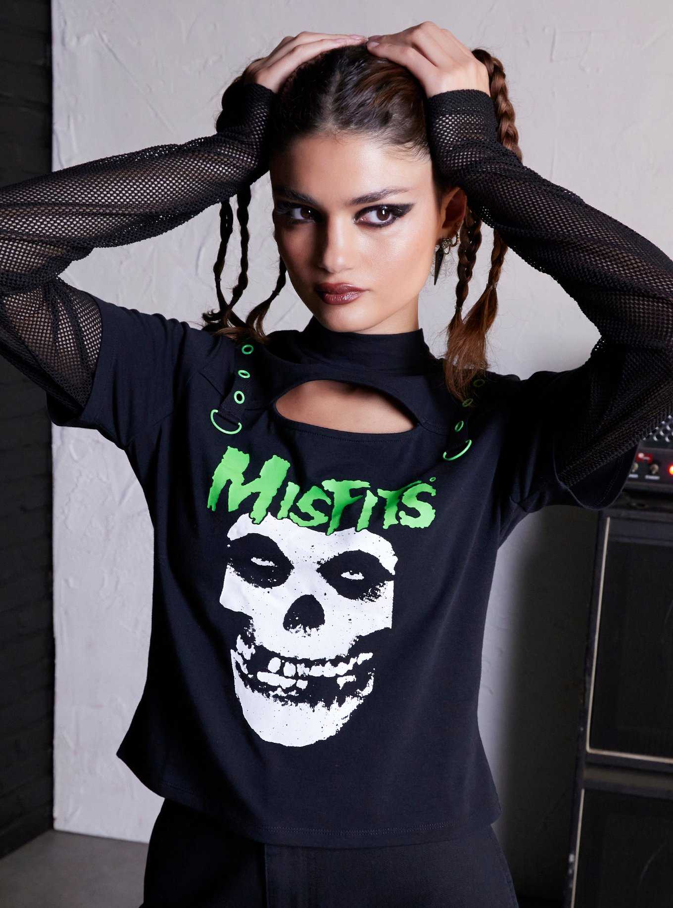 Misfits X Social Collision Green Hell Grommets & Mesh Girls Twofer Top Hot  Topic Exclusive