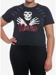 Misfits X Social Collision Fiend Safety Pin Girls Raglan T-Shirt Plus Size Hot Topic Exclusive, BLACK, hi-res