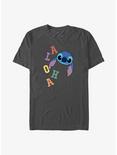 Disney Lilo & Stitch Aloha Colorful Letters T-Shirt, CHARCOAL, hi-res
