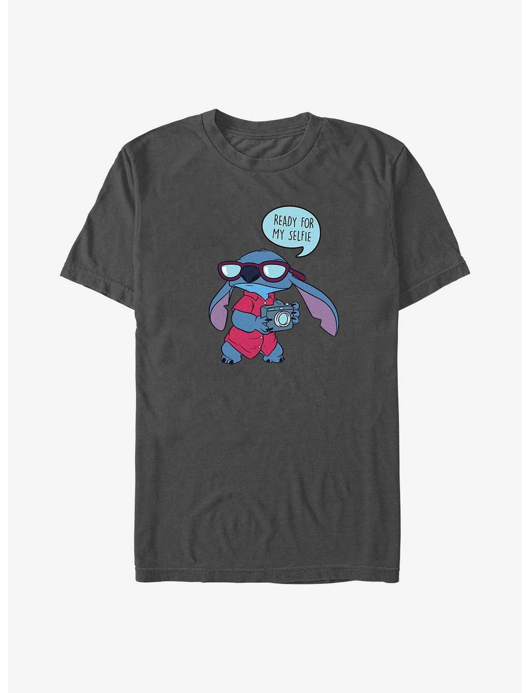 Disney Lilo & Stitch Ready For My Selfie Stitch T-Shirt, CHARCOAL, hi-res