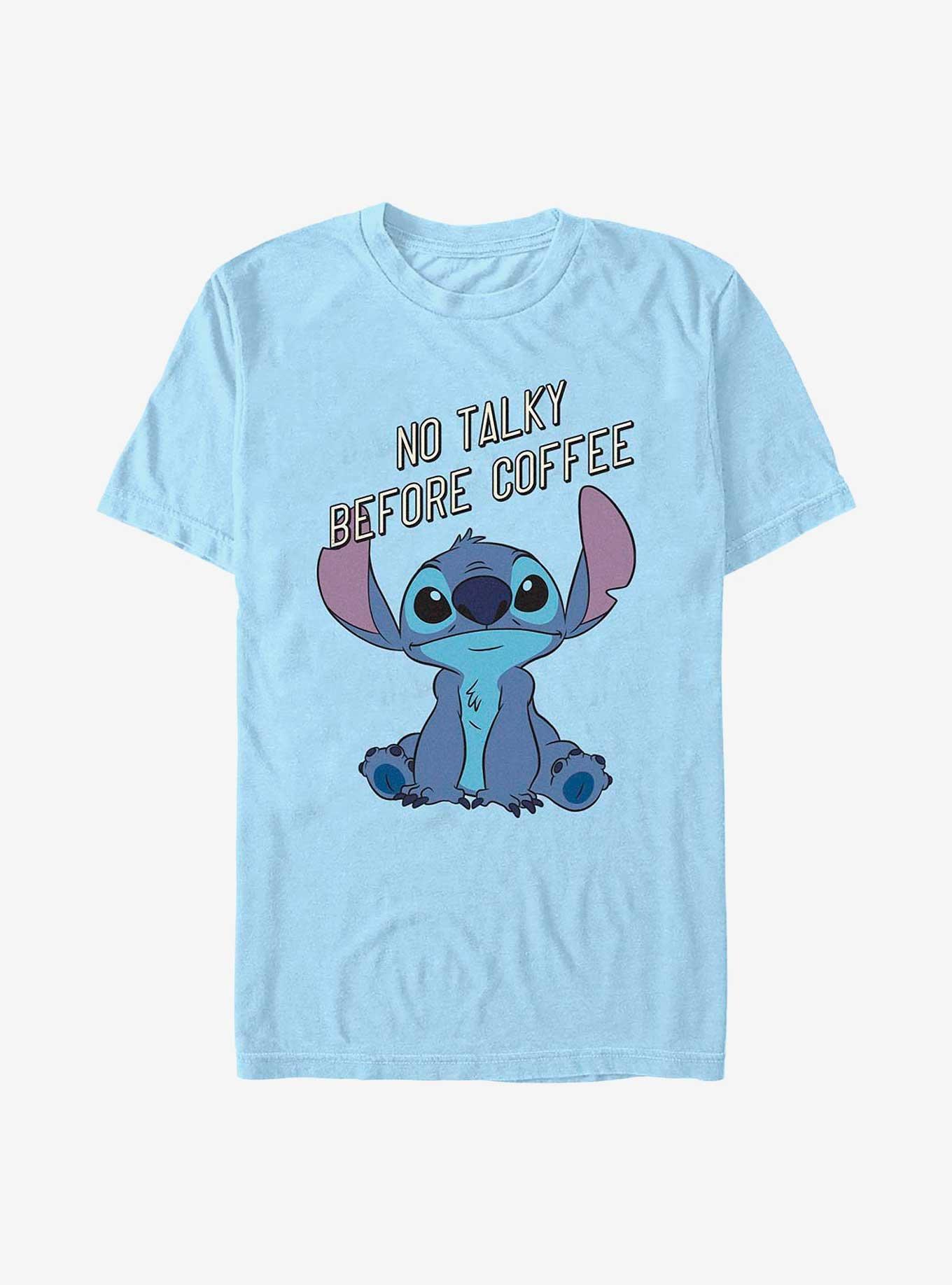 Disney Lilo & Stitch No Talky Before Coffee Stitch T-Shirt, LT BLUE, hi-res