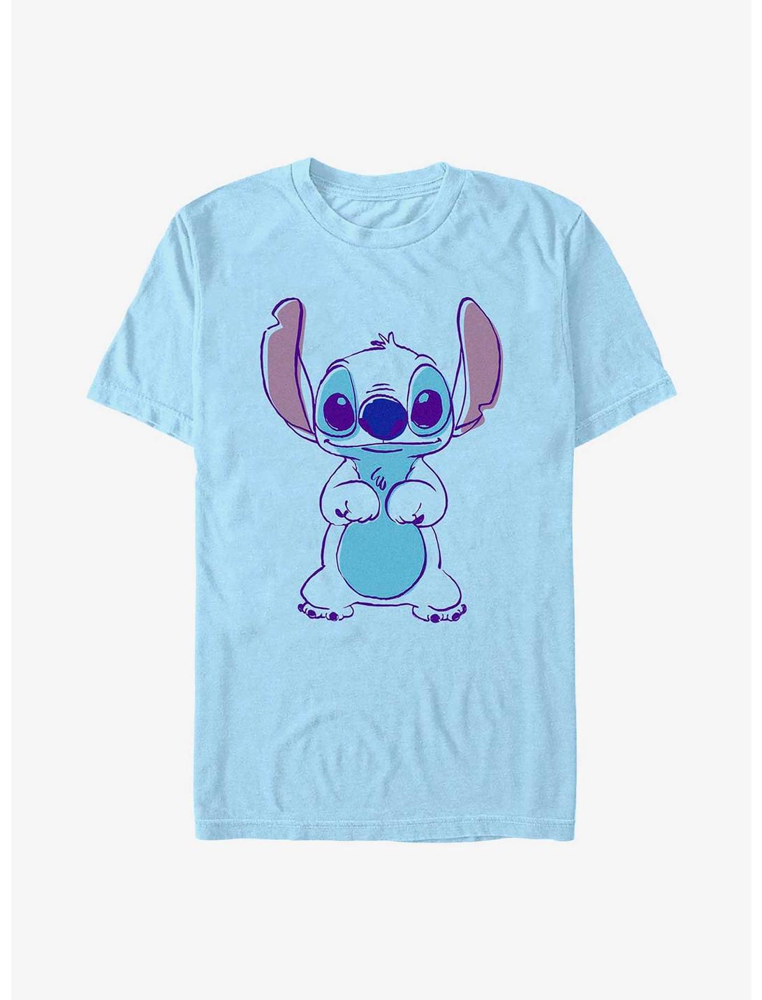 Disney Lilo & Stitch Line Portrait Stitch T-Shirt, LT BLUE, hi-res