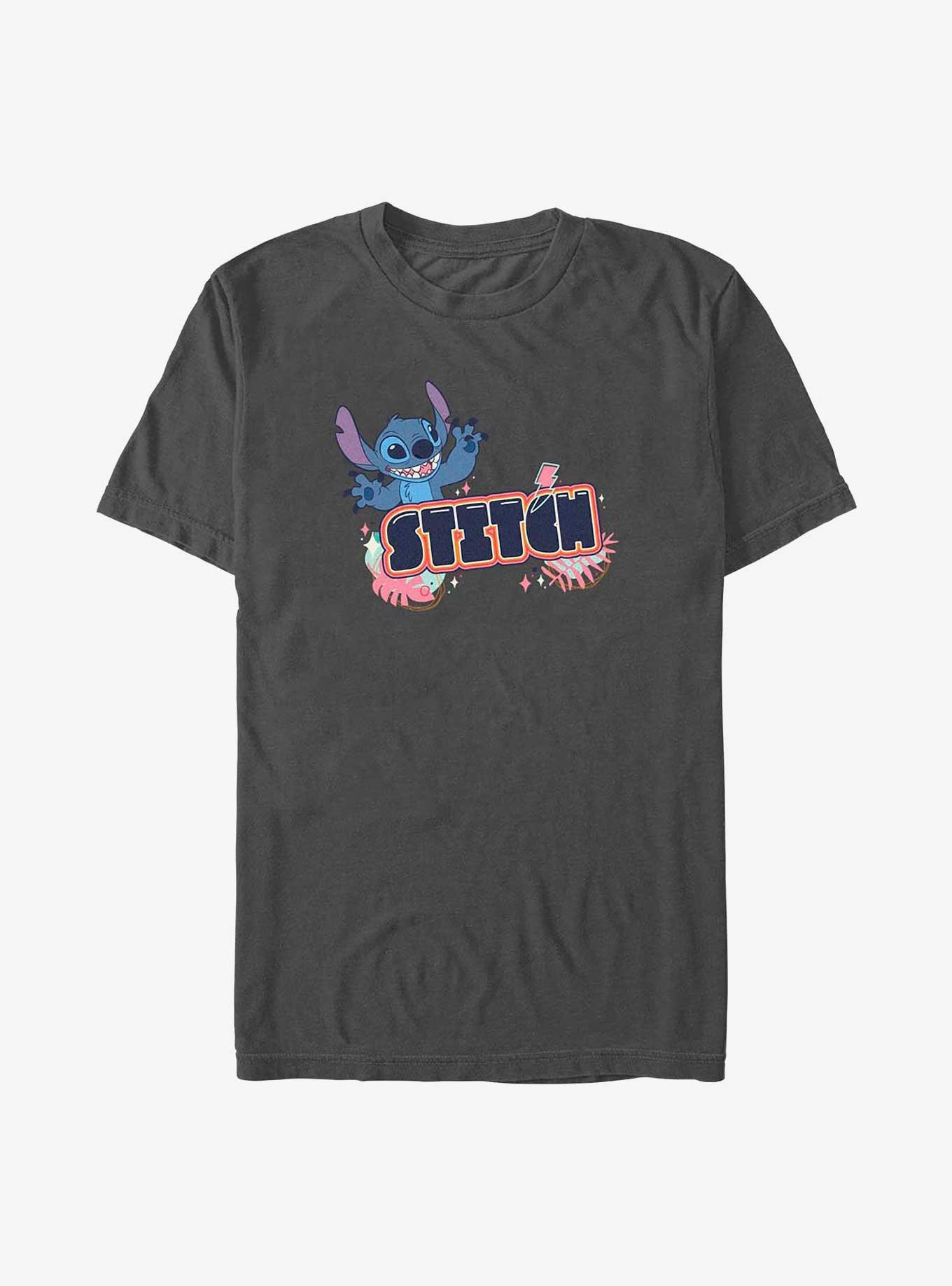 Disney Lilo & Stitch Bubble Font Stitch T-Shirt, CHARCOAL, hi-res