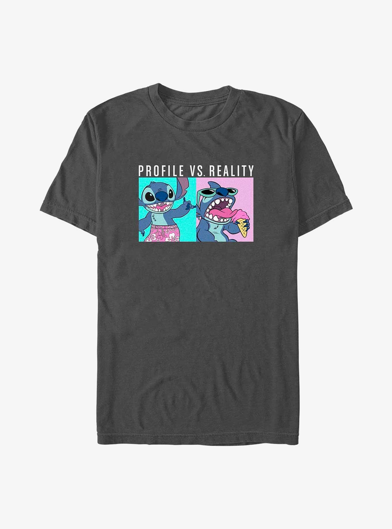 Disney Lilo & Stitch Profile Vs Reality Stitch T-Shirt, , hi-res