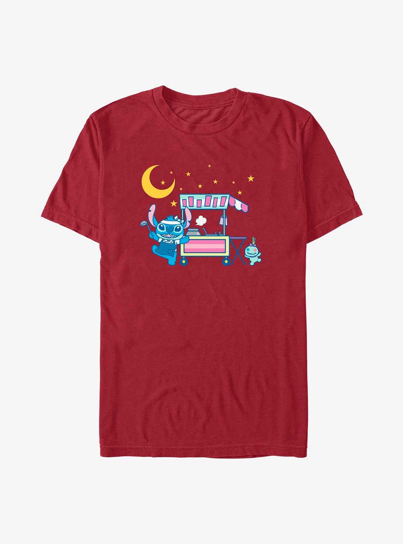 Disney Lilo & Stitch Street Food Market Stitch T-Shirt, CARDINAL, hi-res