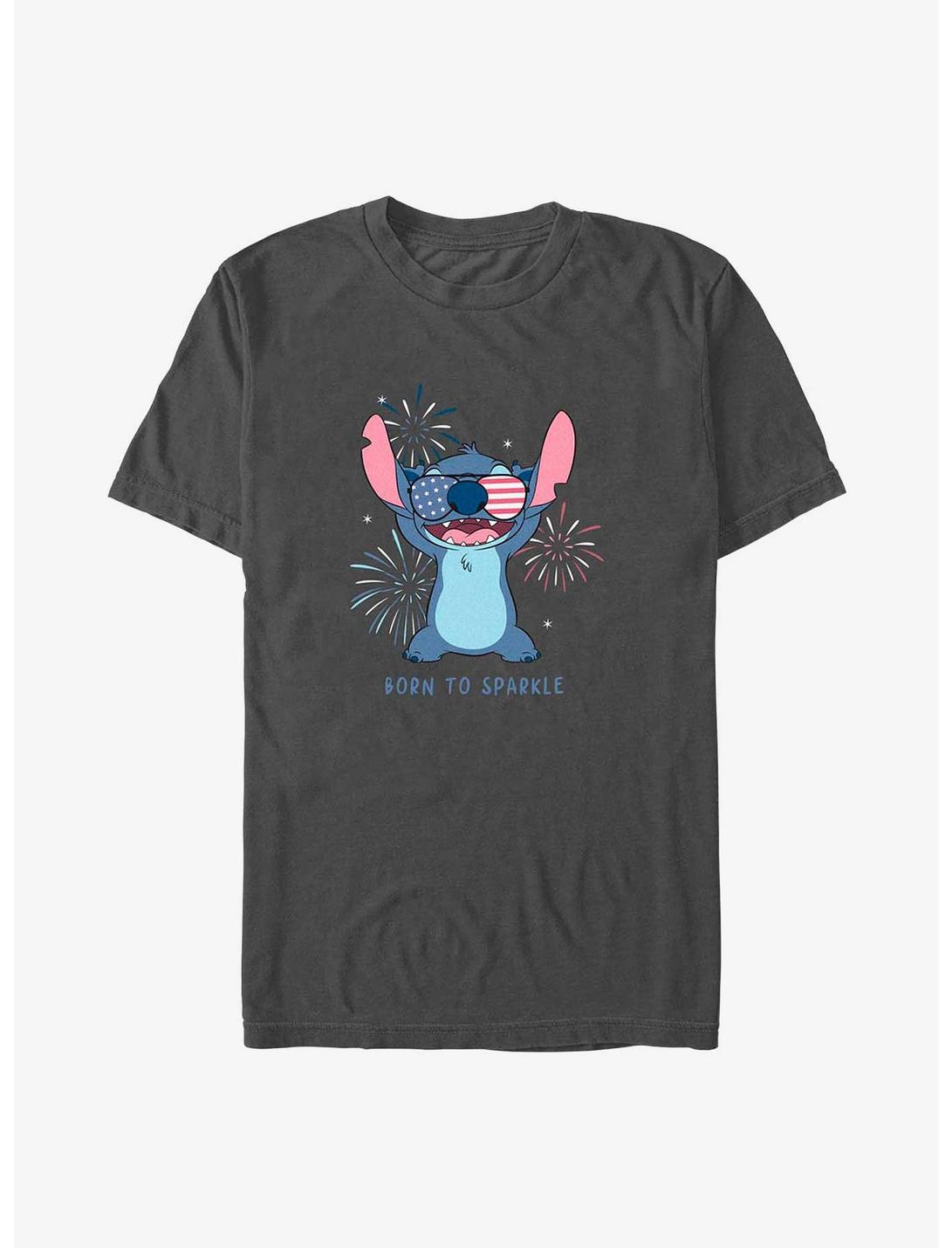 Disney Lilo & Stitch Born To Sparkle Stitch T-Shirt, CHARCOAL, hi-res