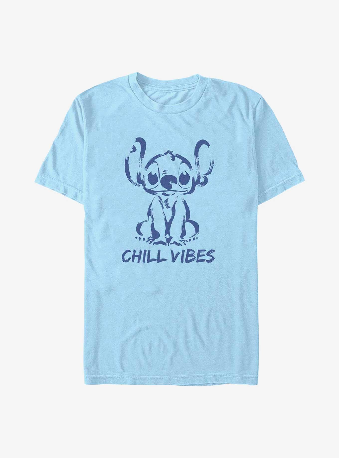 Disney Lilo & Stitch Chill Vibes Artsy Stitch T-Shirt, LT BLUE, hi-res