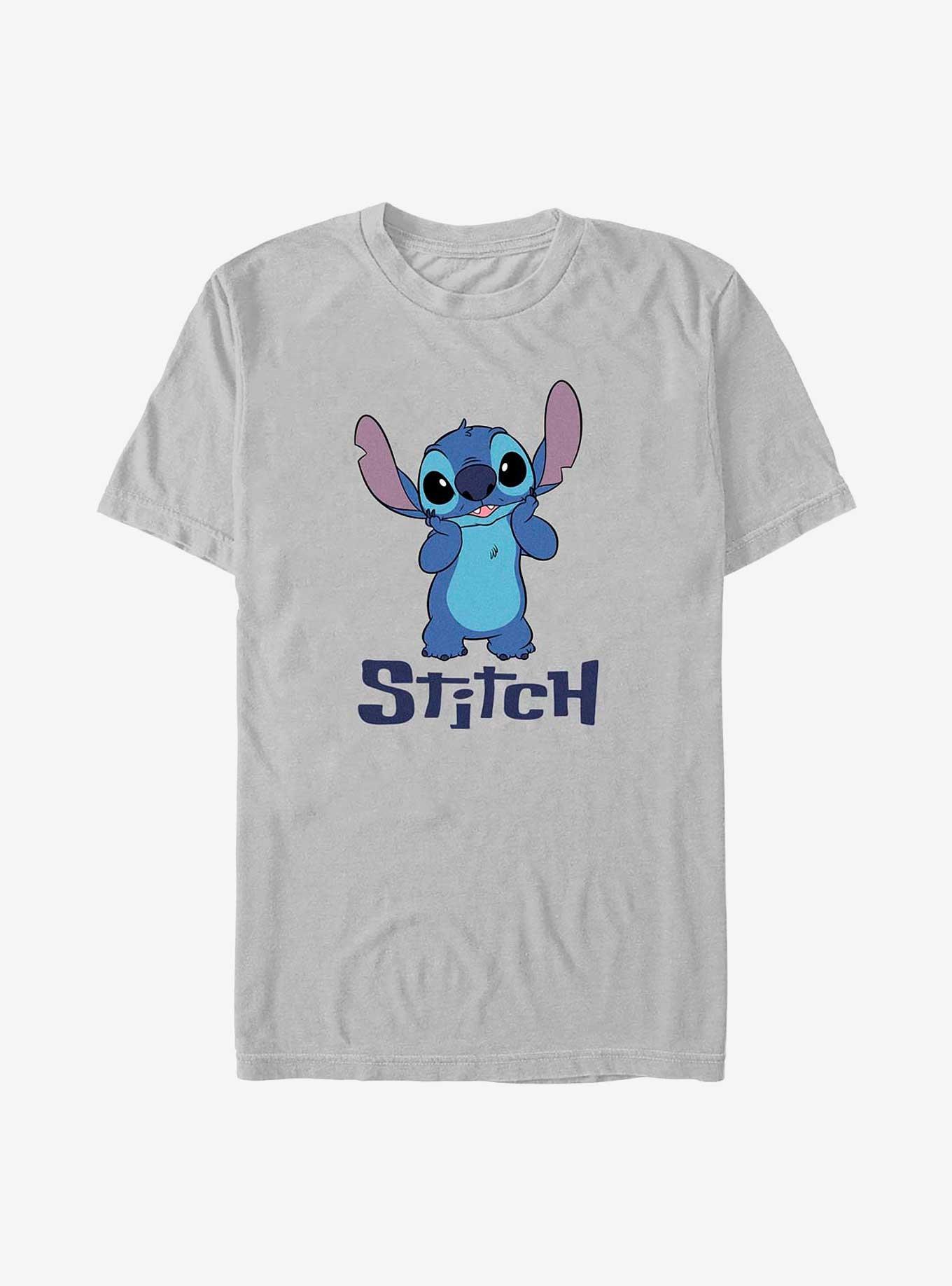 Disney Lilo & Stitch Bashful Stitch Smile T-Shirt, SILVER, hi-res