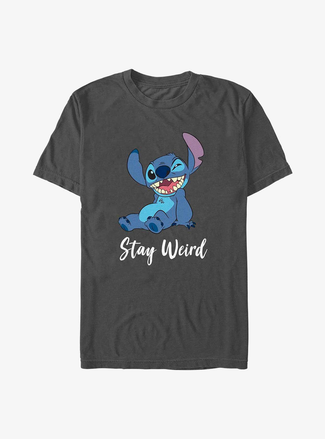 Disney Lilo & Stitch Stay Weird Wink Stitch T-Shirt, CHARCOAL, hi-res