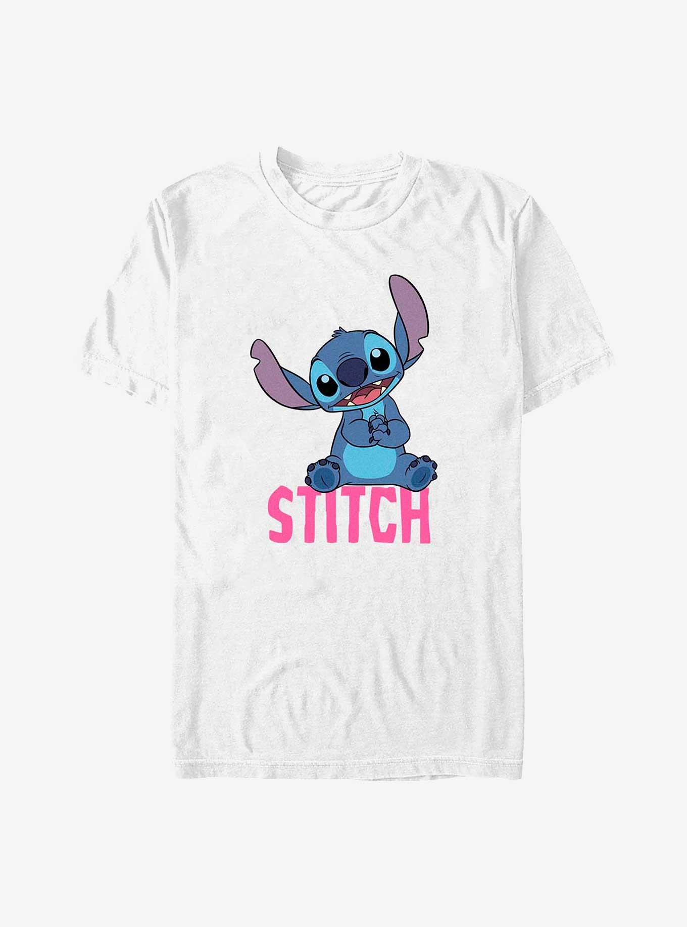 Disney Lilo & Stitch Sitting Name Stitch T-Shirt, WHITE, hi-res